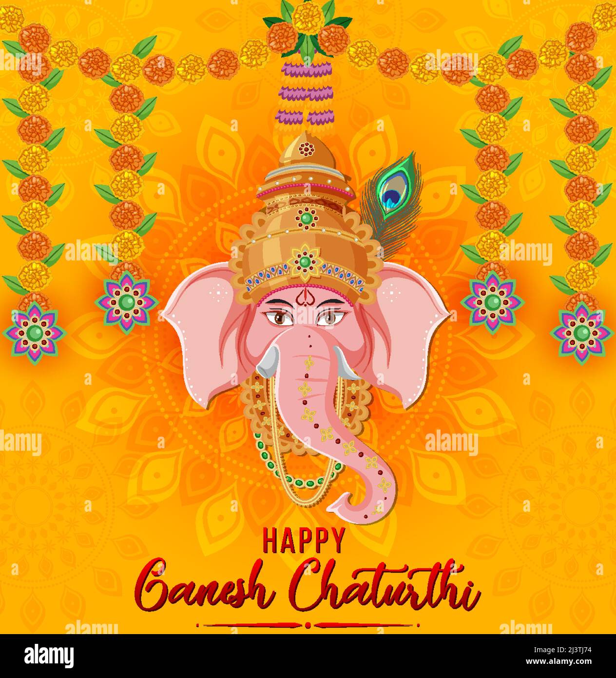 Happy Ganesh Chaturthi Poster illustration Stock Vector Image & Art - Alamy