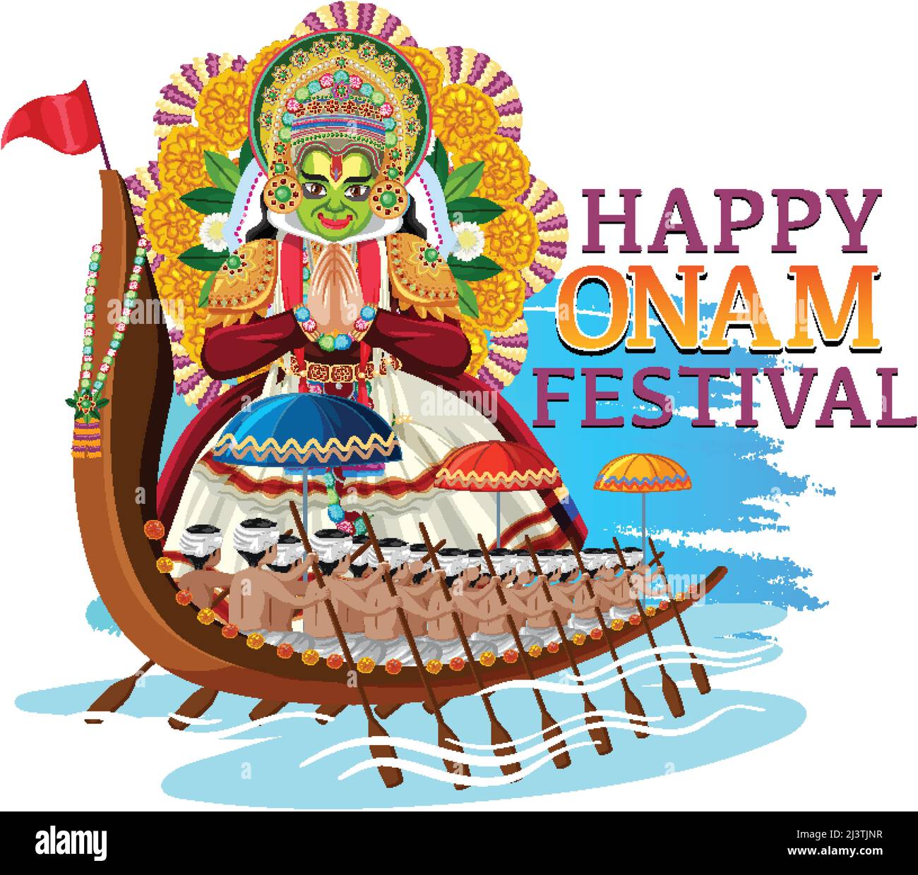 Onam Hindu harvest festival poster illustration Stock Vector Image