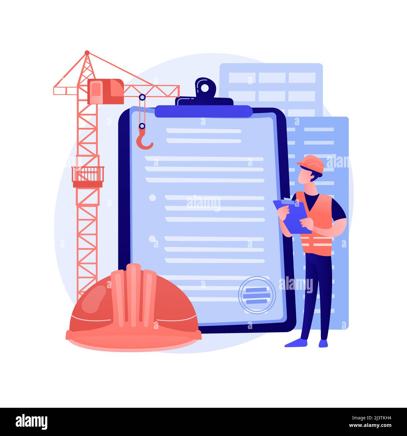 Building permit abstract concept vector illustration. Official approval ...