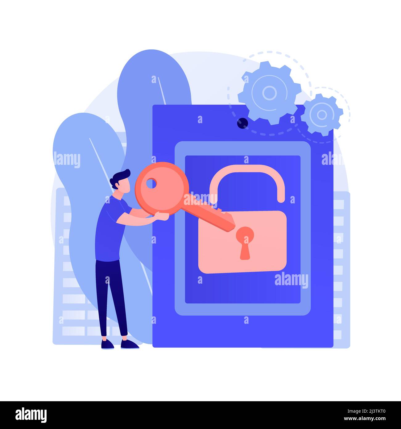 Access control system abstract concept vector illustration. Security system, authorize entry, login credentials, electronic access, password, pass-phr Stock Vector