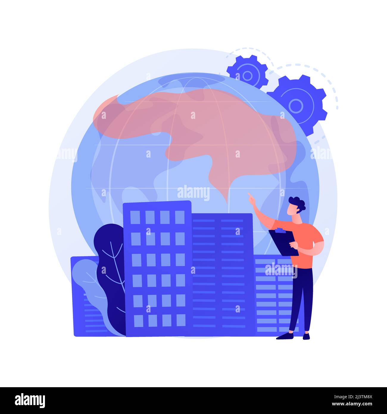 Greenhouse gas emissions abstract concept vector illustration. Greenhouse effect, CO2 emission, toxic gas, ecological problem, atmosphere pollution, s Stock Vector