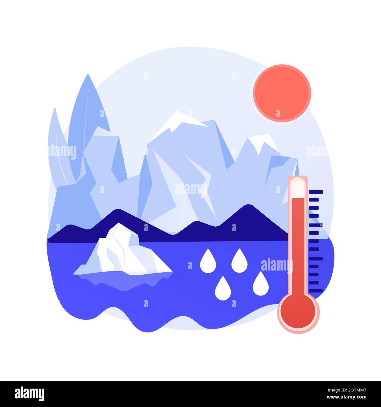 Melting glaciers abstract concept vector illustration. Polar ice caps