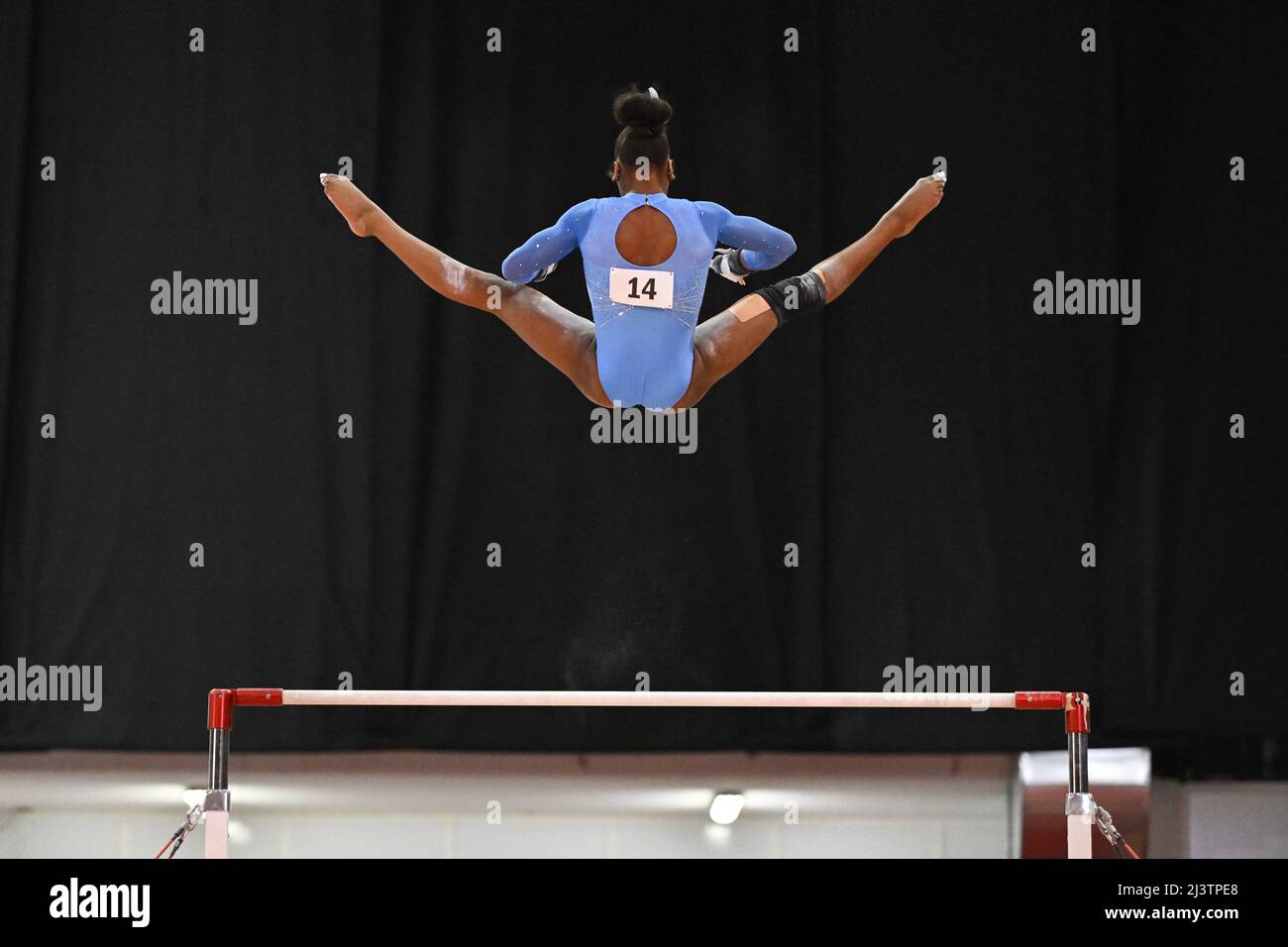 PalaInvent, Jesolo, Italy, April 09, 2022, Zoe Miller (USA) Bars during