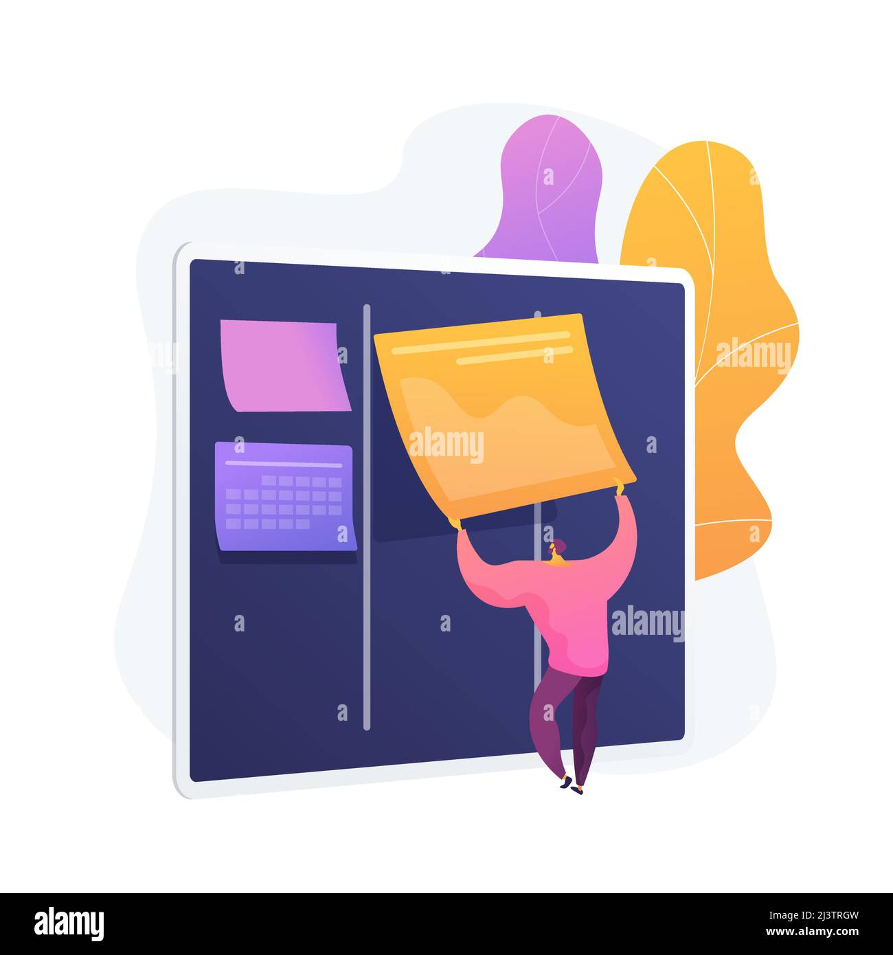 Kanban board with to do lists. Task and time management method. Project