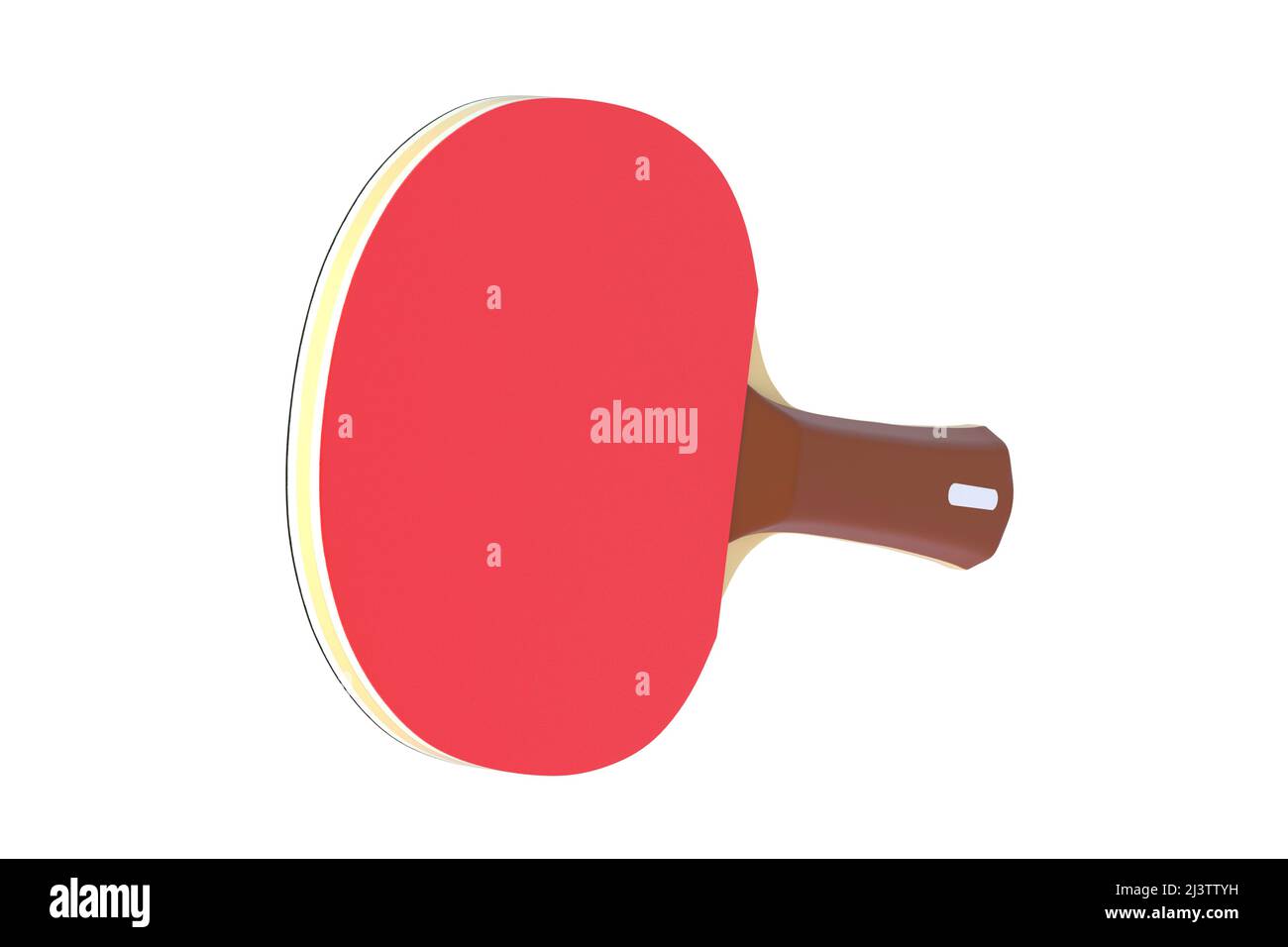 Ping pong paddle isolated on white background. Game for leisure. Sport equipment. International competition