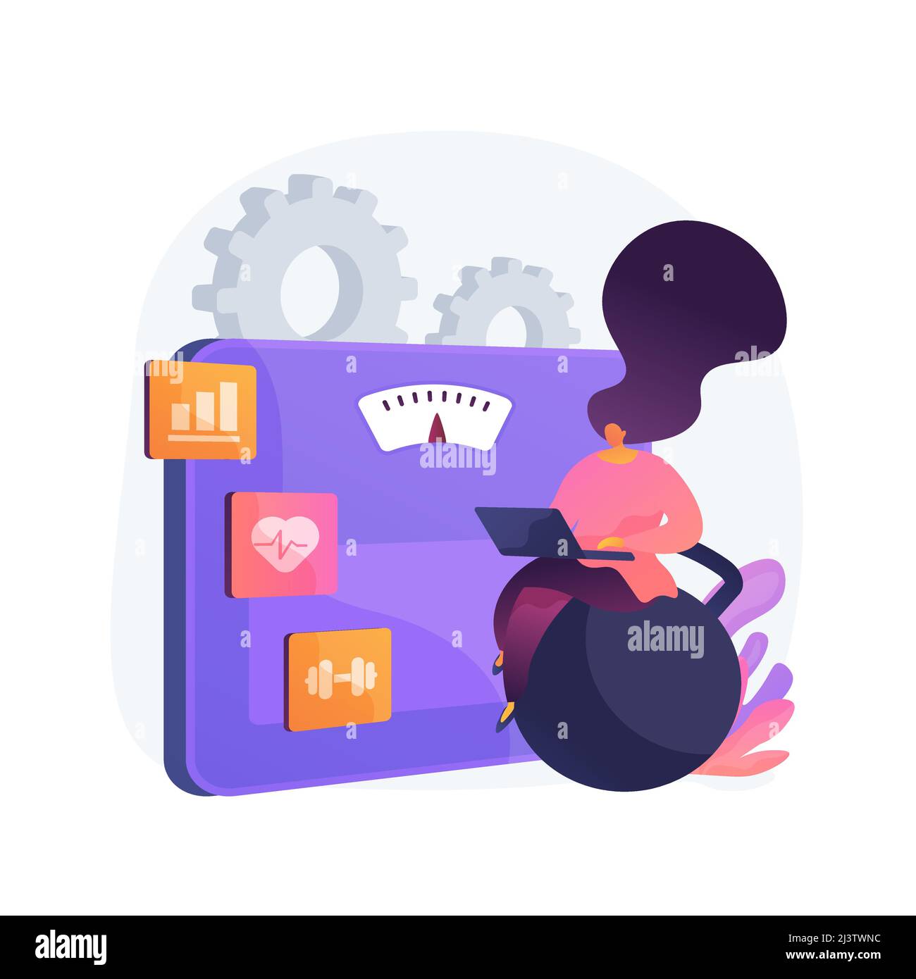 Woman fitness tracking Stock Vector Images - Alamy