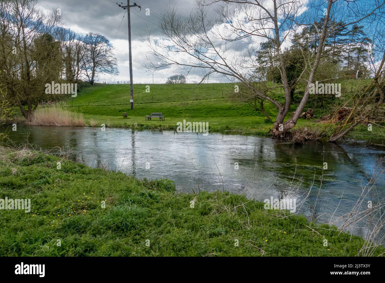Wiltshire Rivers a scenic view along the world heritage site river avon in Wiltshire ...