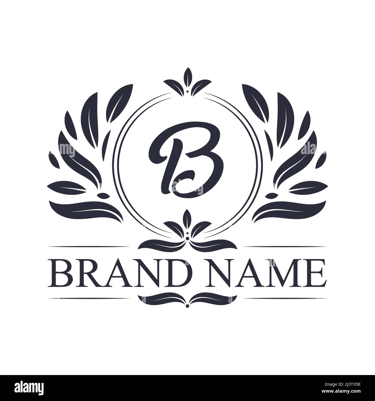 Luxury logo design Letter B logo. Vintage elegant ornamental alphabet B letter logo design. Stock Vector