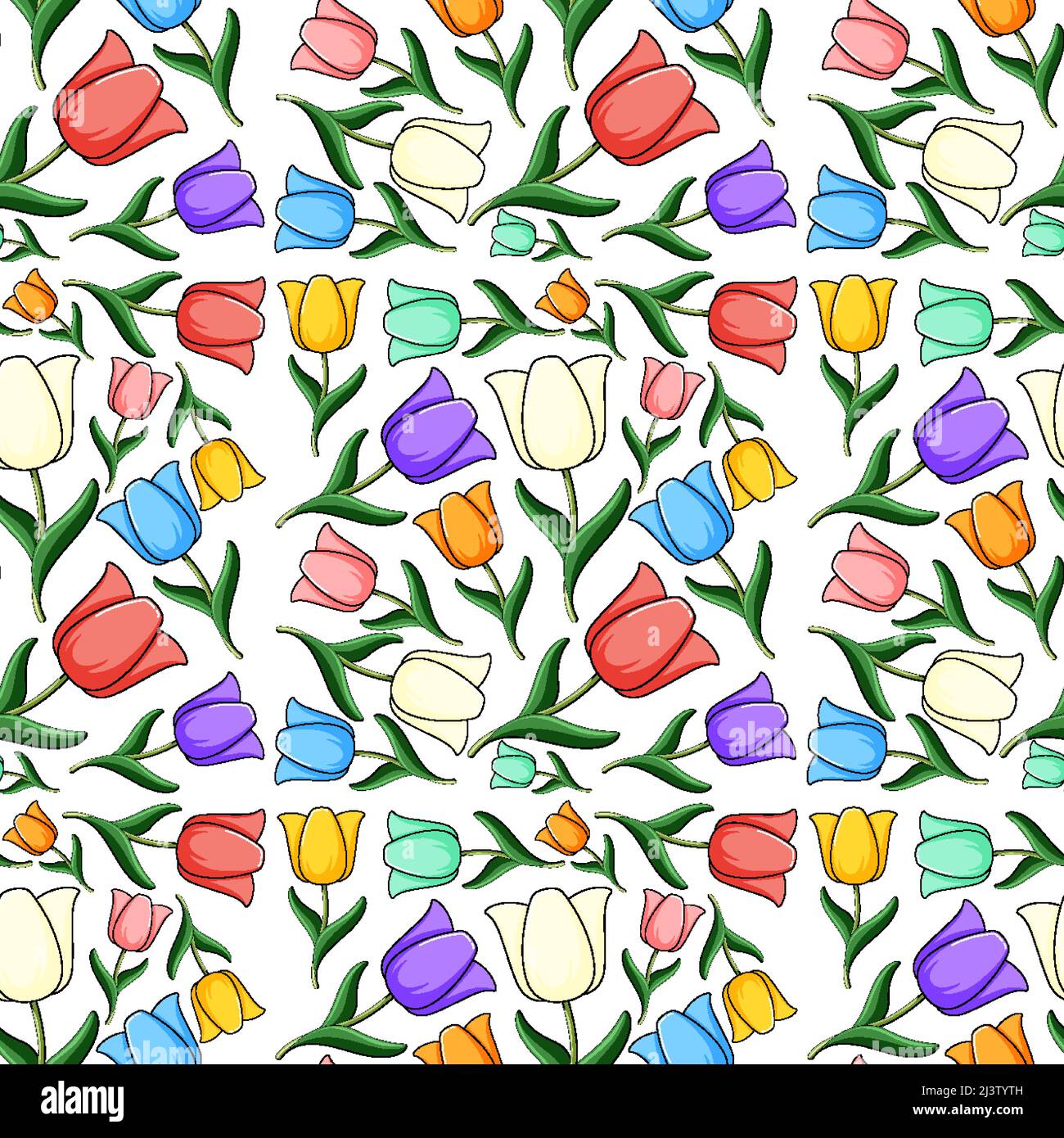 Seamless background design with colorful flowers illustration Stock ...