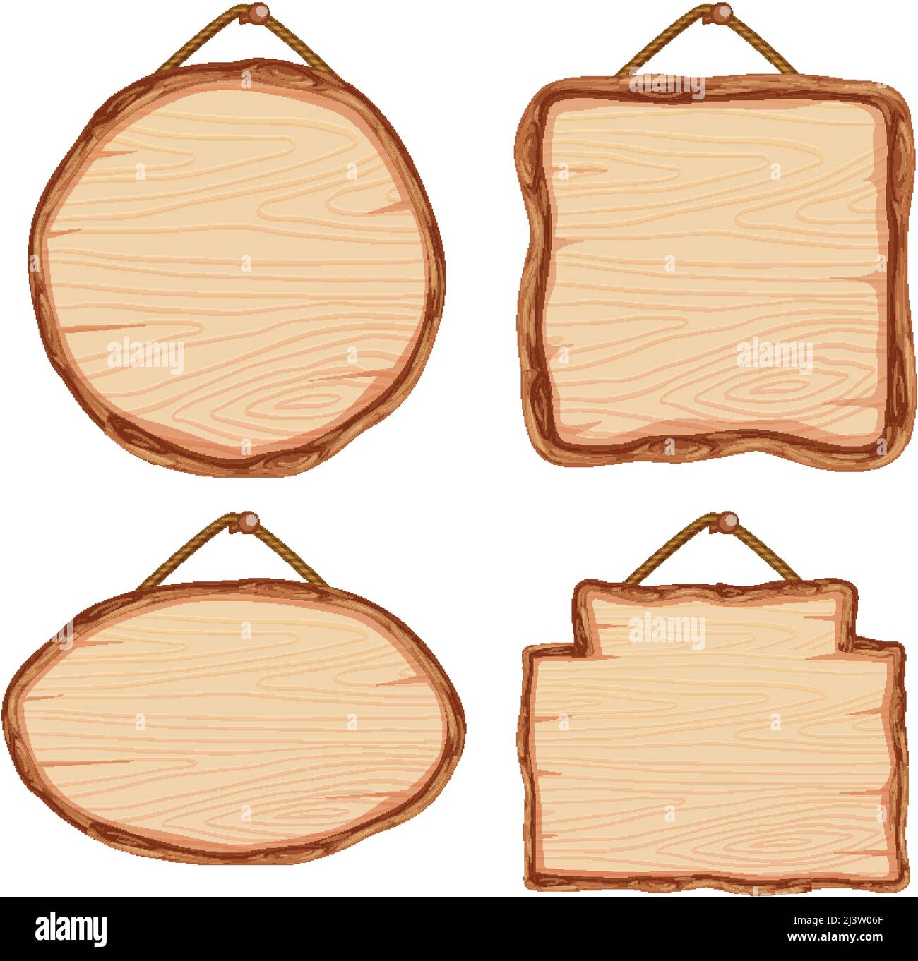 Set of different wooden sign boards illustration Stock Vector Image ...