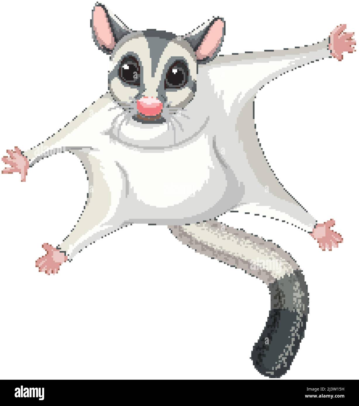 A cute cute sugar glider cartoon character illustration Stock Vector
