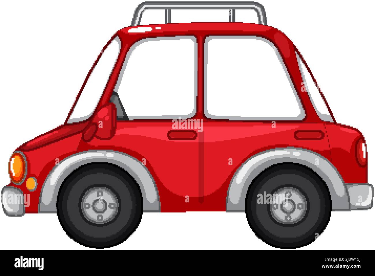 Vintage red car on white background illustration Stock Vector Image ...