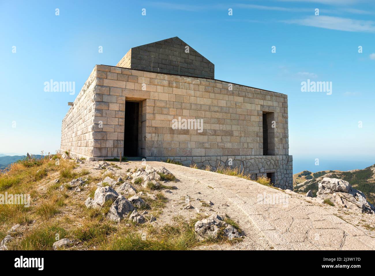 Viewpoint On Lovcen Mountain At Prince Njegos Mausoleum Stock Photo