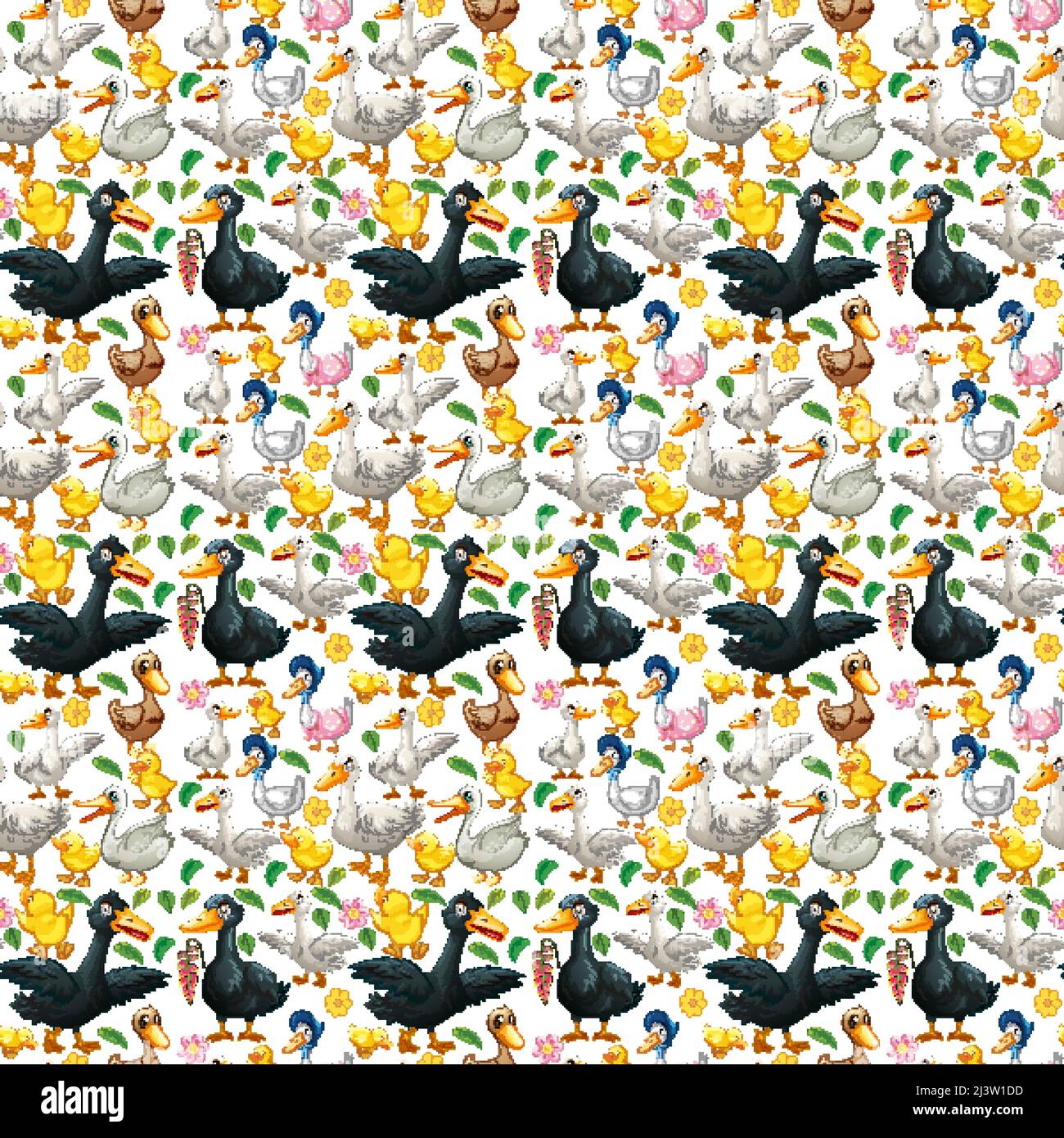 Cute animals cartoon seamless background illustration Stock Vector ...