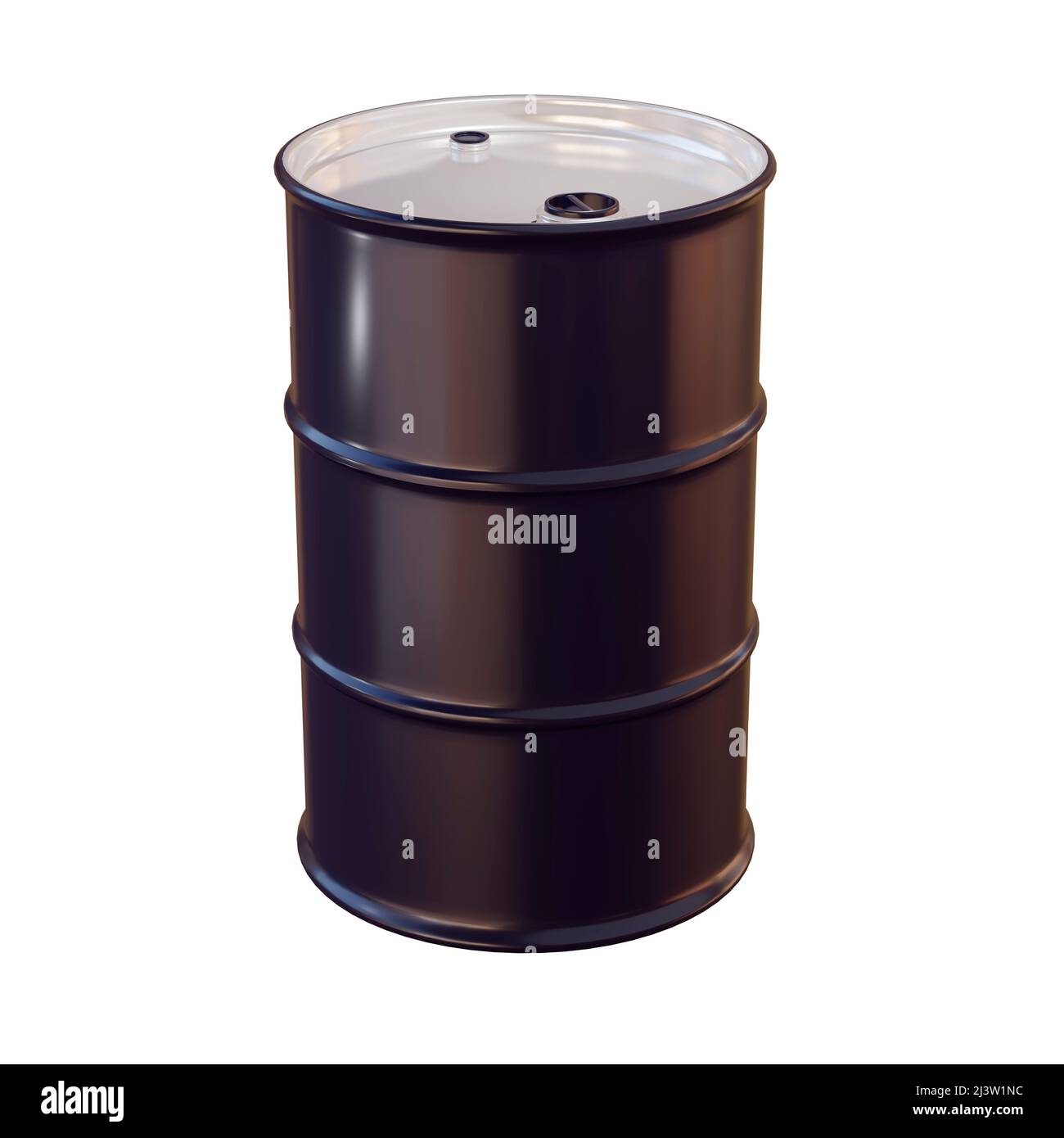 isolated 3d render of oil barrel in flag. Stock Photo