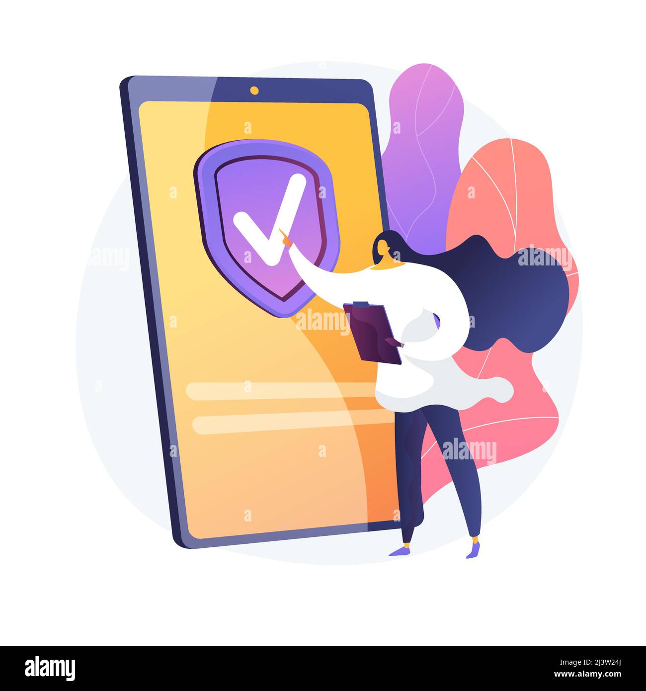 Insurance Customer Vector On demand insurance service. Digital insurer, mobile app, innovative ...