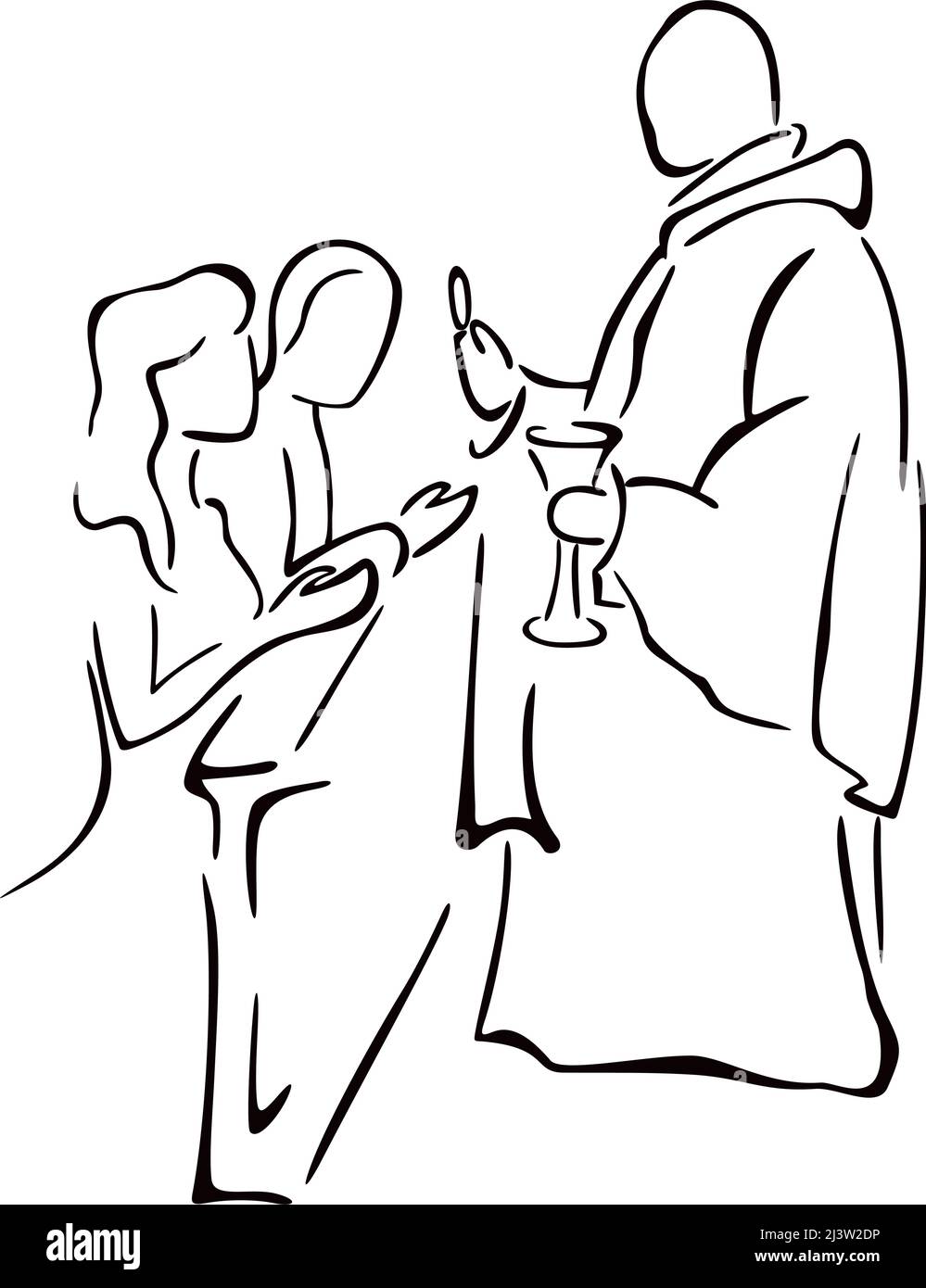 Receives the eucharist Stock Vector Images - Alamy
