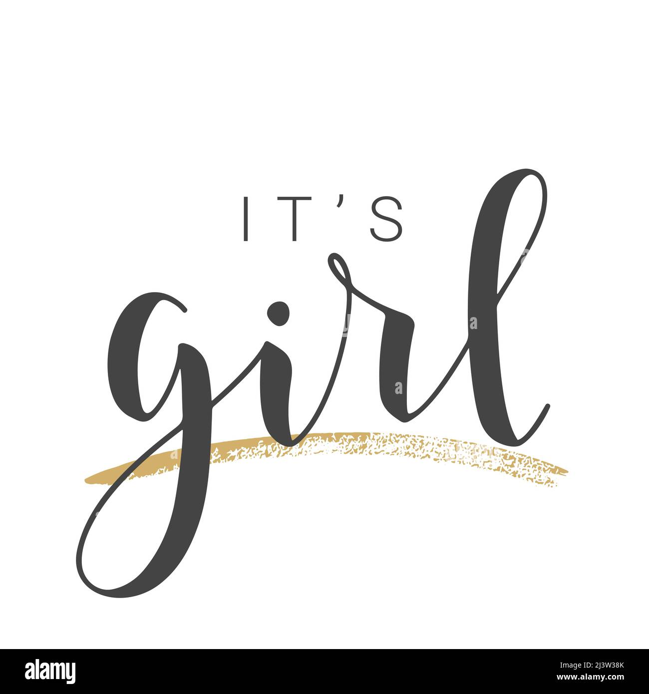 Vector Illustration. Handwritten Lettering of It's Girl. Template for ...