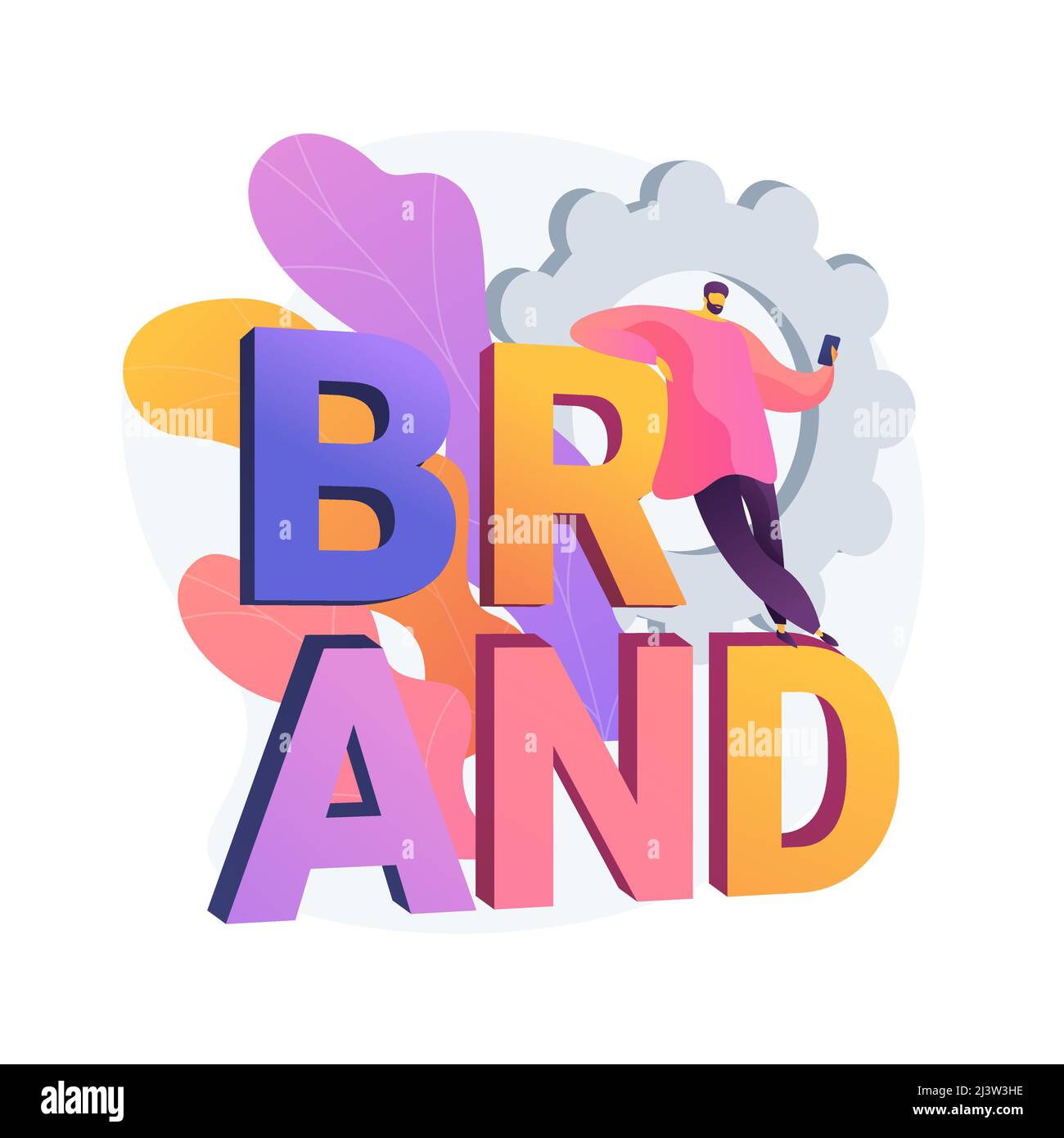 Brand name abstract concept vector illustration. Naming agency, brand