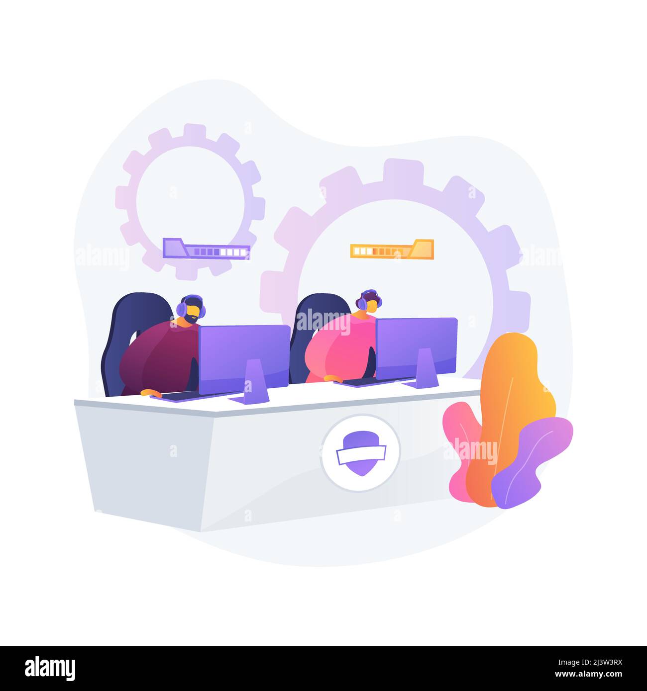 Cybersport team abstract concept vector illustration. E-games tournament, top esports team, cybersport betting, computer club, battle arena, cup quali Stock Vector