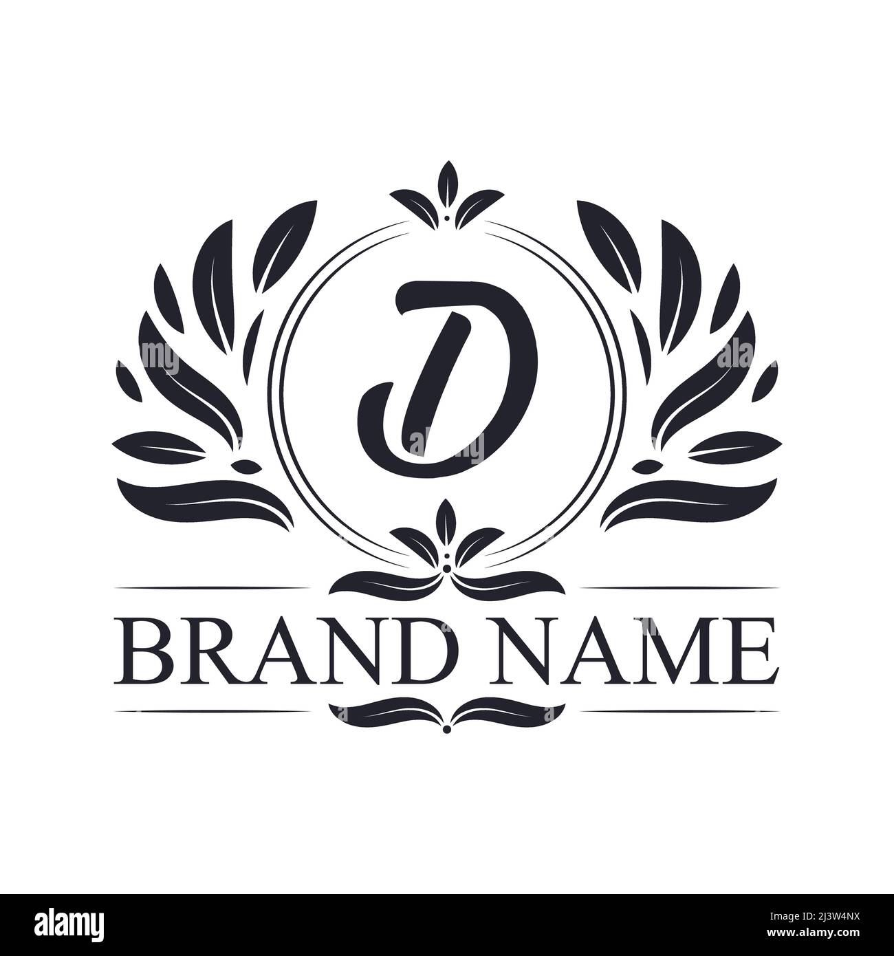 Vintage ornamental D logo design. Luxurious & elegant alphabet D letter