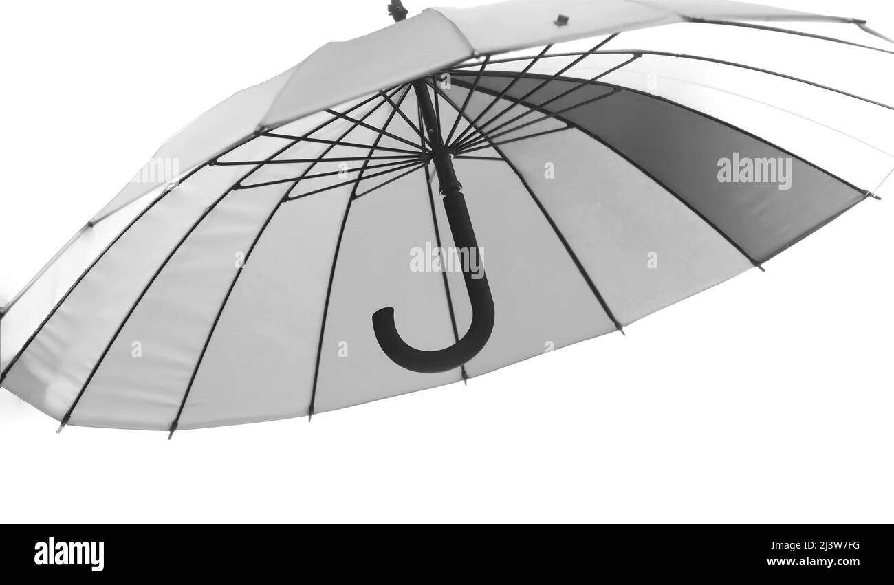 Isolated opened umbrella in rainbow colours Stock Photo
