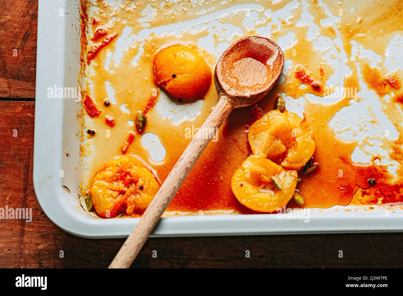 Baked Apricots Stock Photo