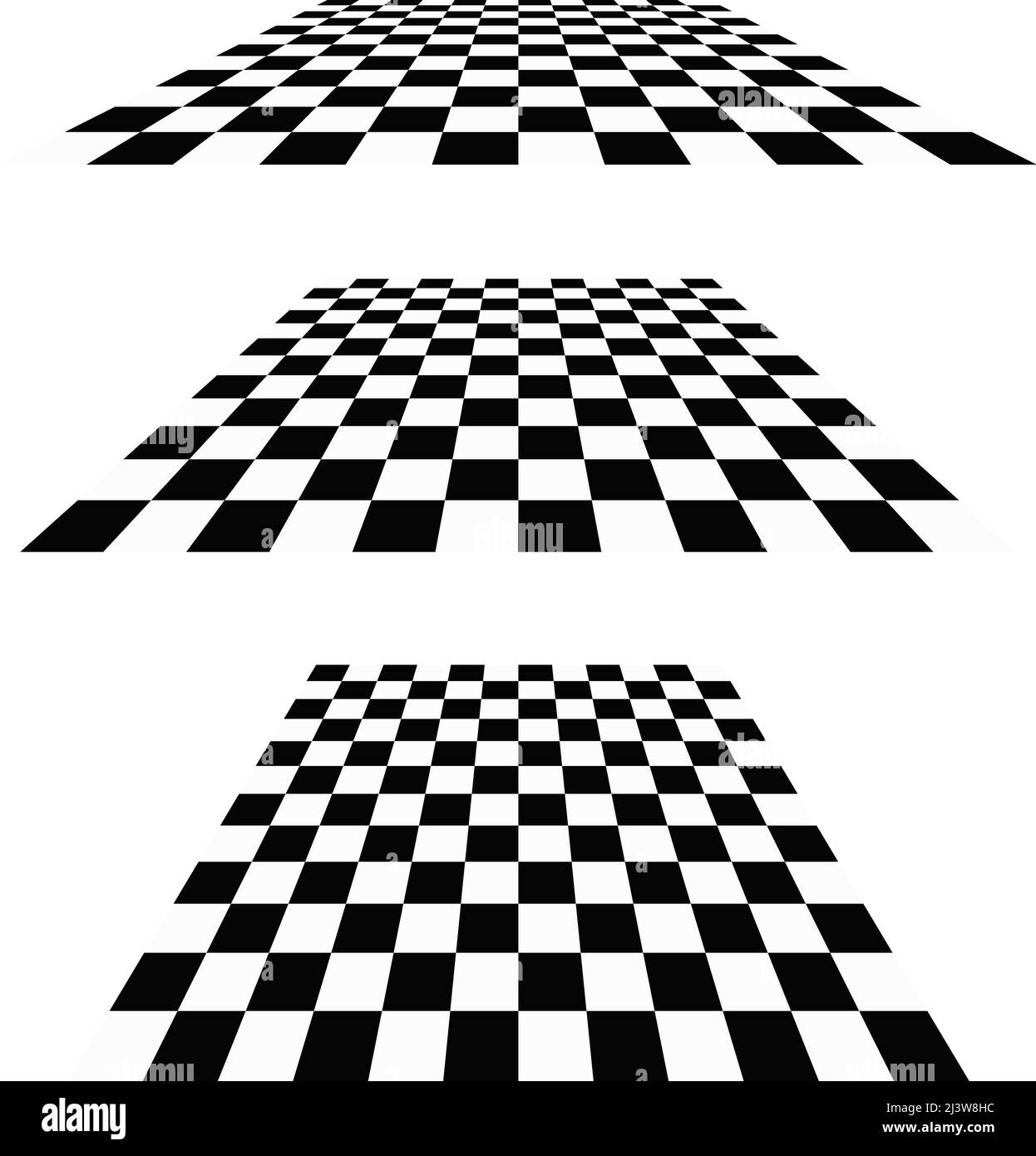 3d chessboard, checkerboard pattern in perspective. Checkered
