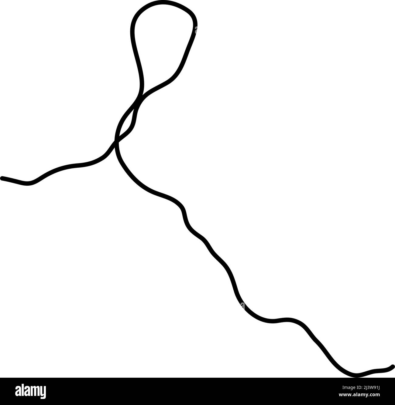 Wavy, waving, billowy, squiggle and squiggly line. Irregular random