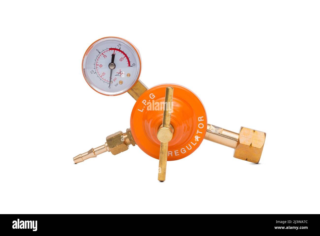 LGP Gas regulator isolated on a white background Stock Photo