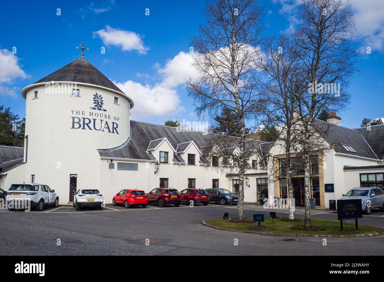 20.03.2022 Bruar, Perthshire, Scotland, UK.  The House of Bruar operates a clothing and accessories store. offers knitwear, jackets, coats, shirts, tr Stock Photo