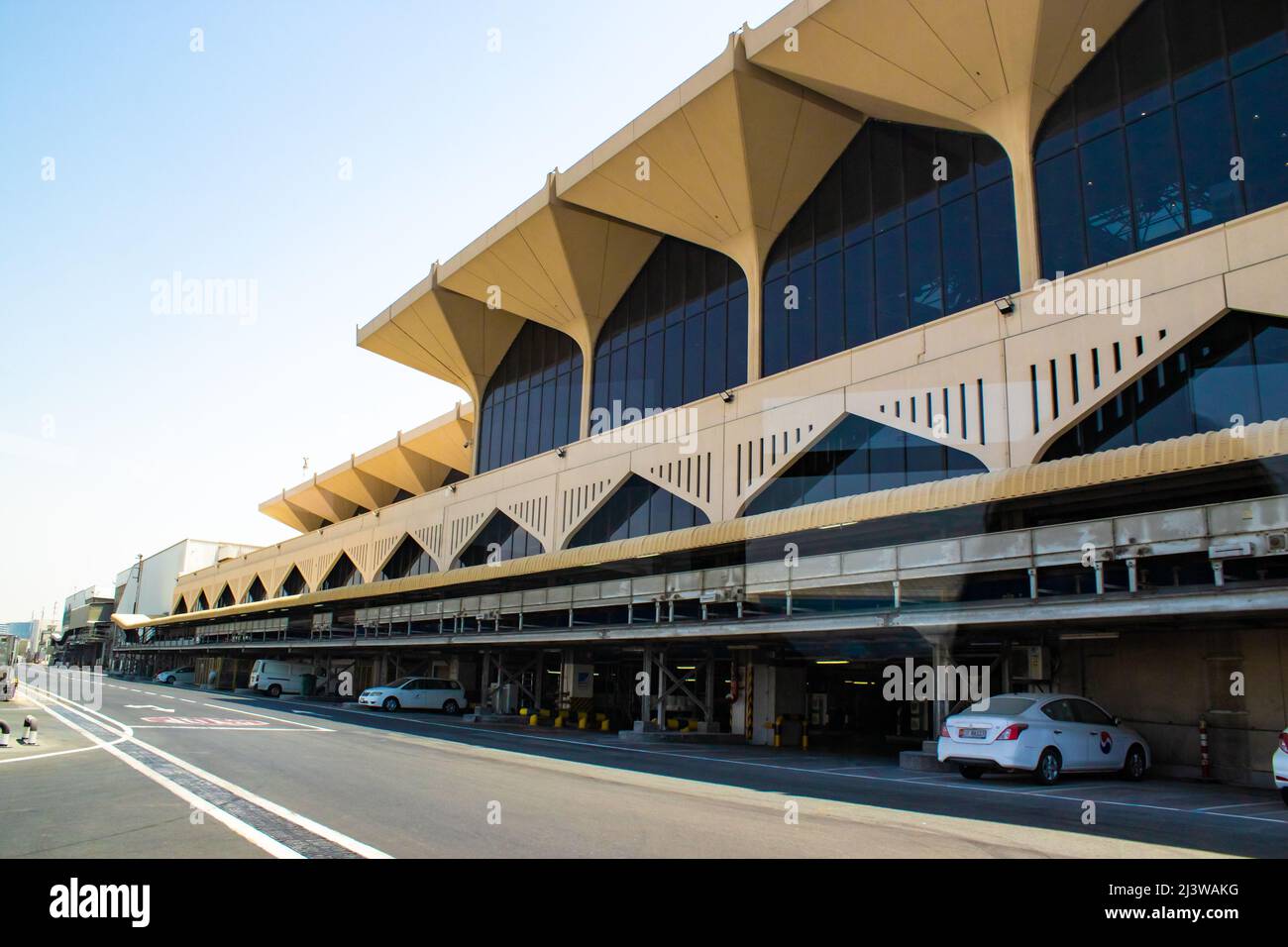 View of Dubai International Airport Terminal 3.Terminal 3 of Dubai