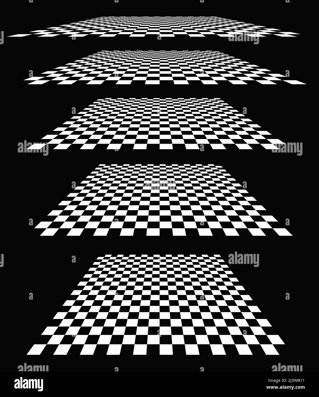 3d chessboard, checkerboard pattern in perspective. Checkered ...