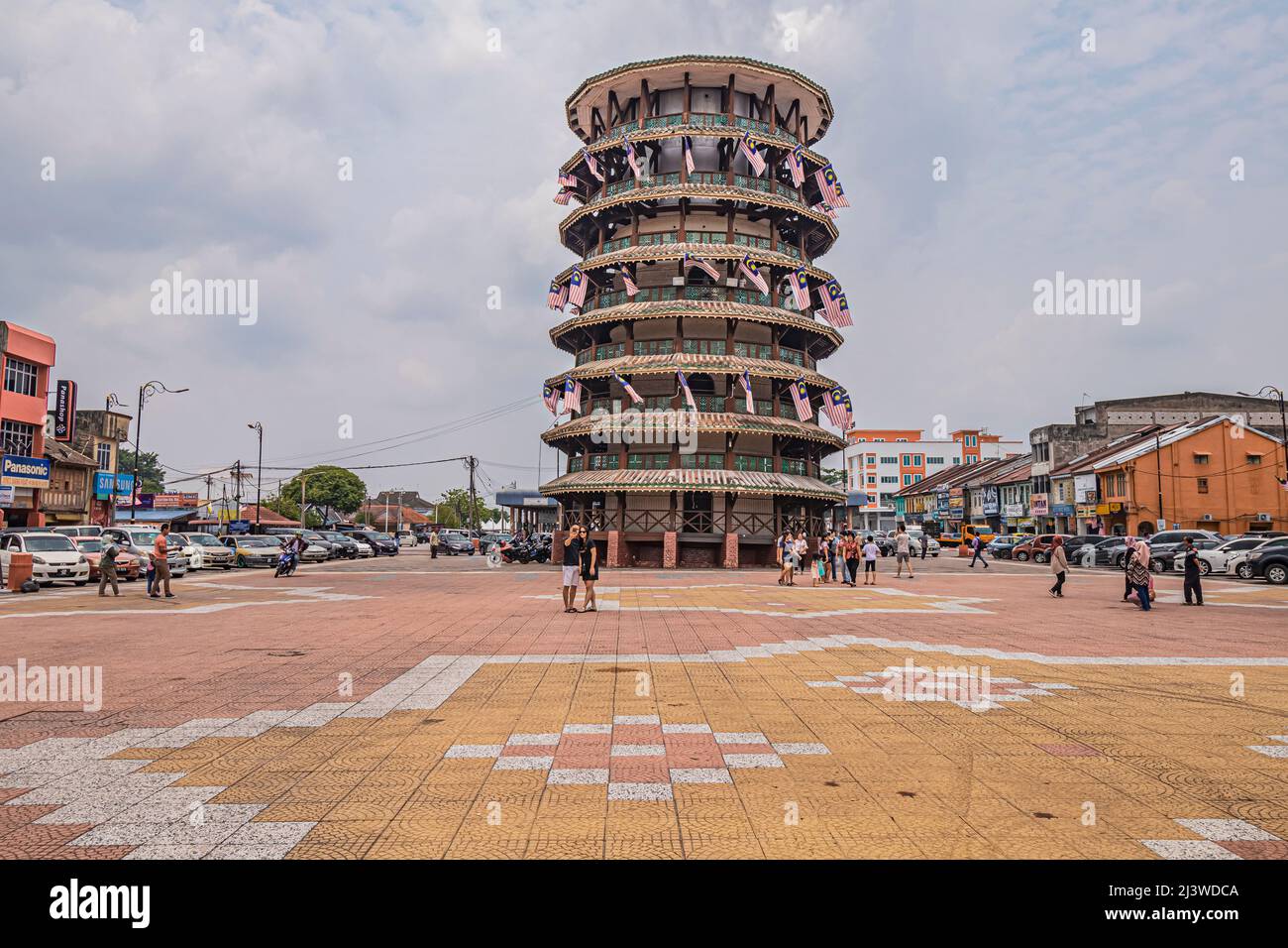 The Leaning Tower of Teluk Intan in Perak, Malaysia. Stock Photo