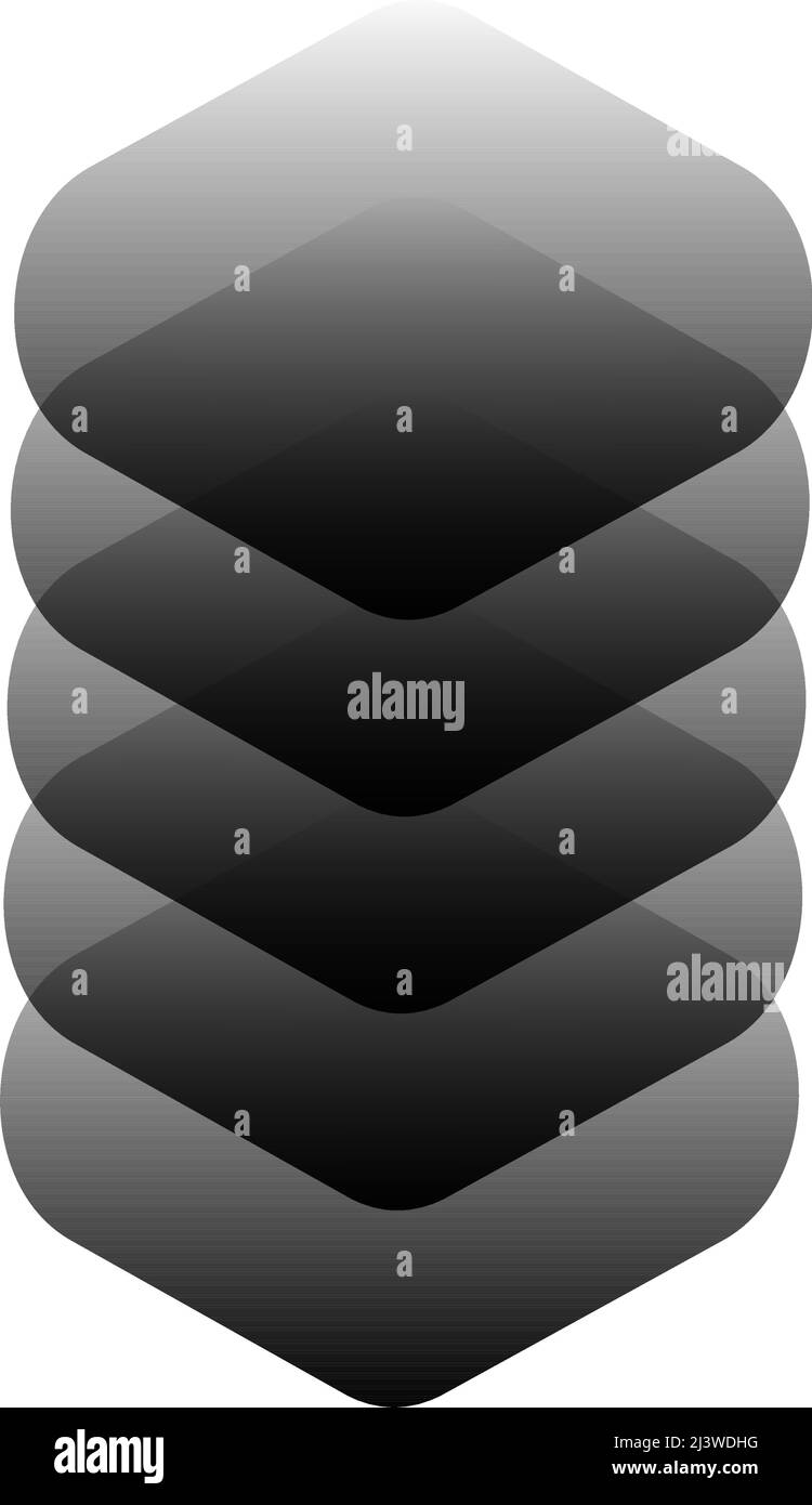 Multitier, tiered, layered stack, block, lot. Database, backup, web hosting, server hardware vector icon, symbol. Stock vector illustration, clip-art Stock Vector