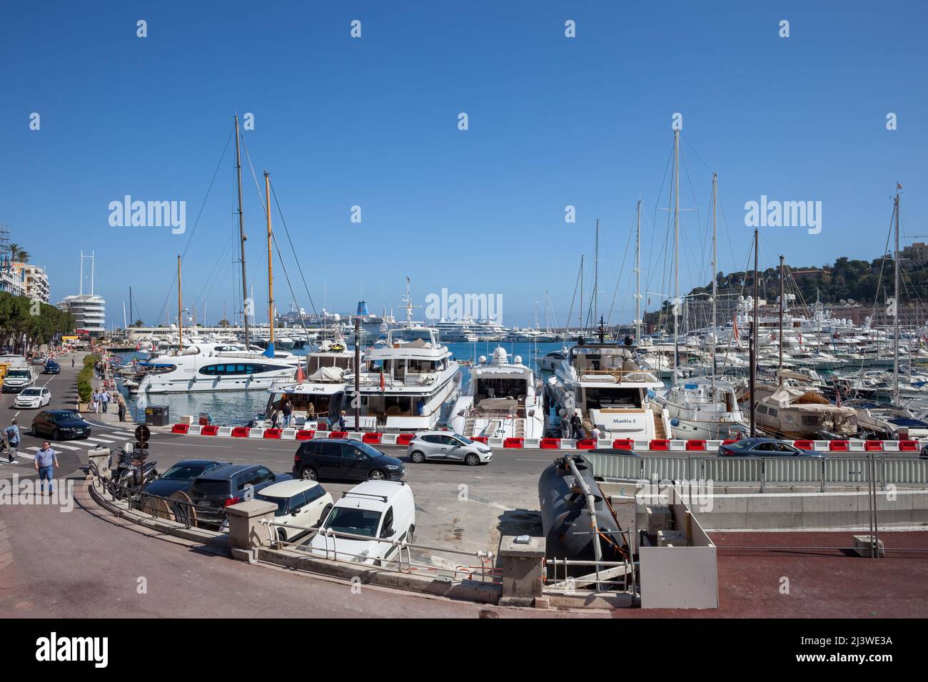 View to Port Hercule in Monaco Principality. Stock Photo