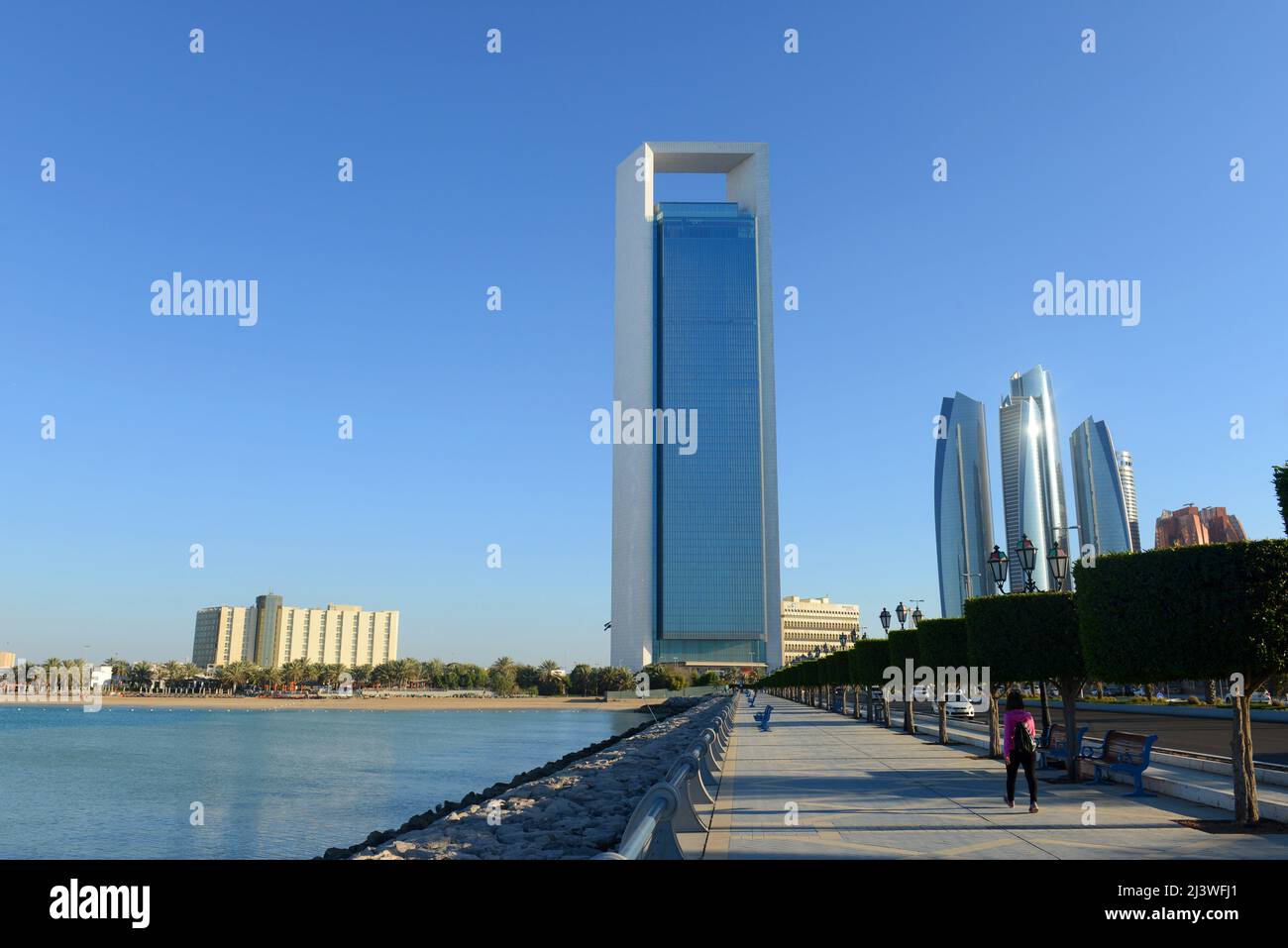 ADNOC H.Q. tower in Abu Dhabi, UAE. Stock Photo