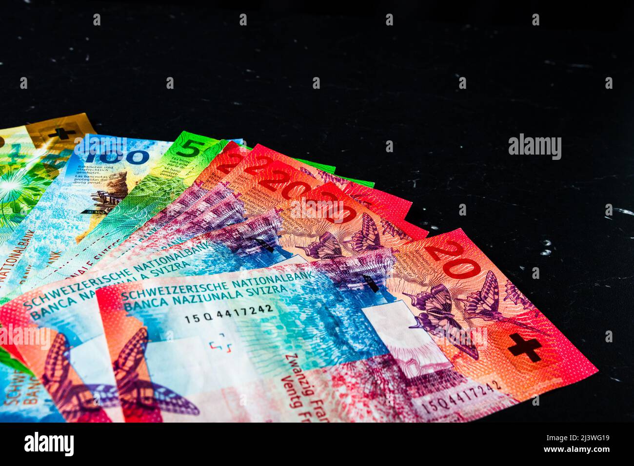 Swiss franc banknote. CHF currency, world money concept Stock Photo Alamy