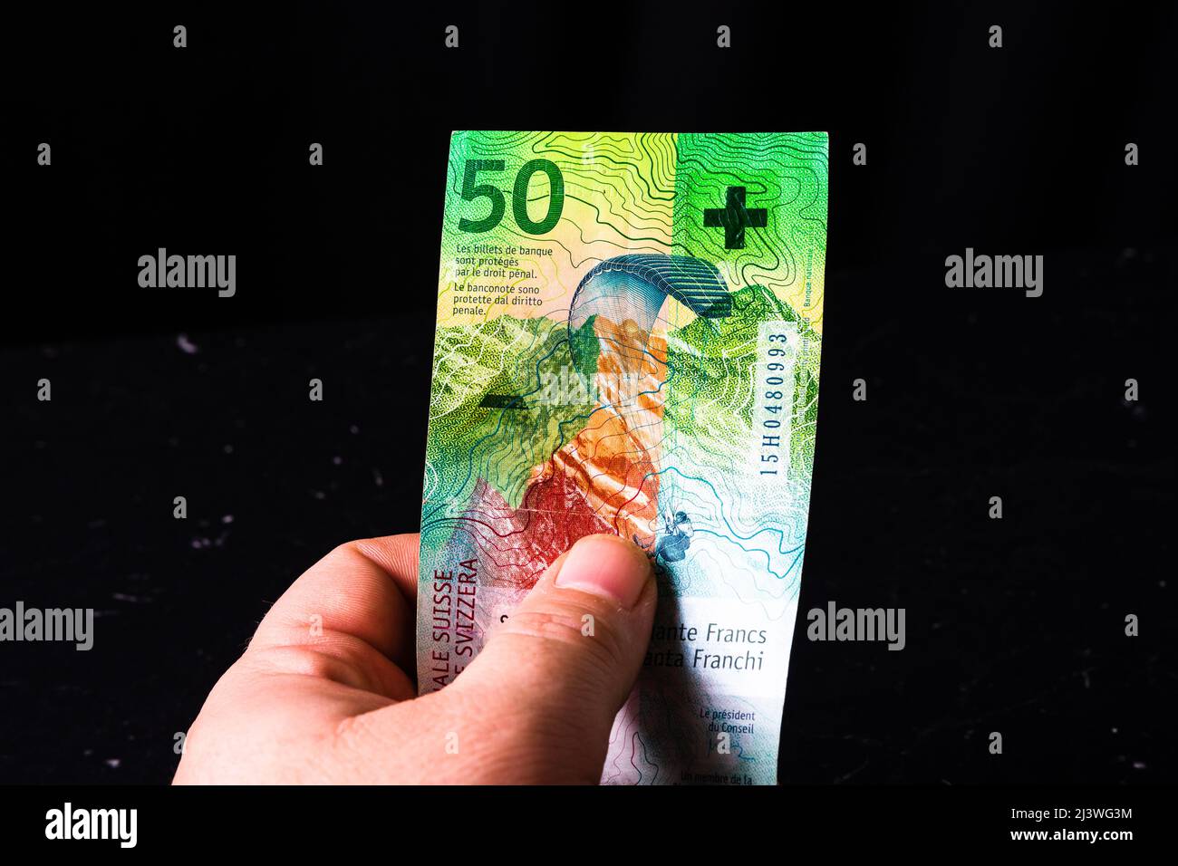 Swiss franc banknote. CHF currency, world money concept Stock Photo Alamy