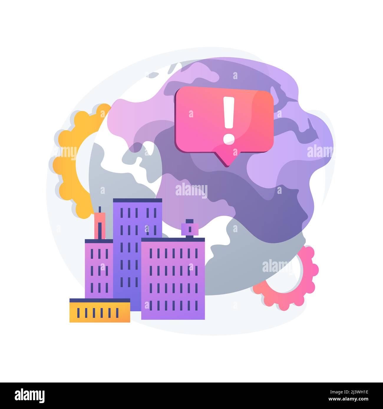 Greenhouse gas emissions abstract concept vector illustration. Greenhouse effect, CO2 emission, toxic gas, ecological problem, atmosphere pollution, s Stock Vector