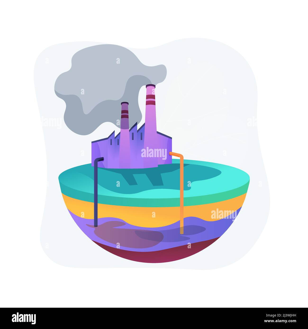 Groundwater pollution abstract concept vector illustration. Groundwater