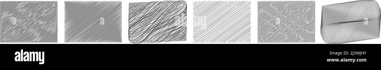 Set of scribble, sketch, doodle rectangle textures, patterns. Stock ...