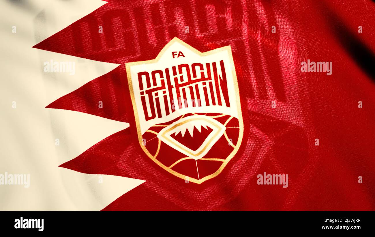 Beautiful background of waving flag and coat of arms. Motion. Coat of