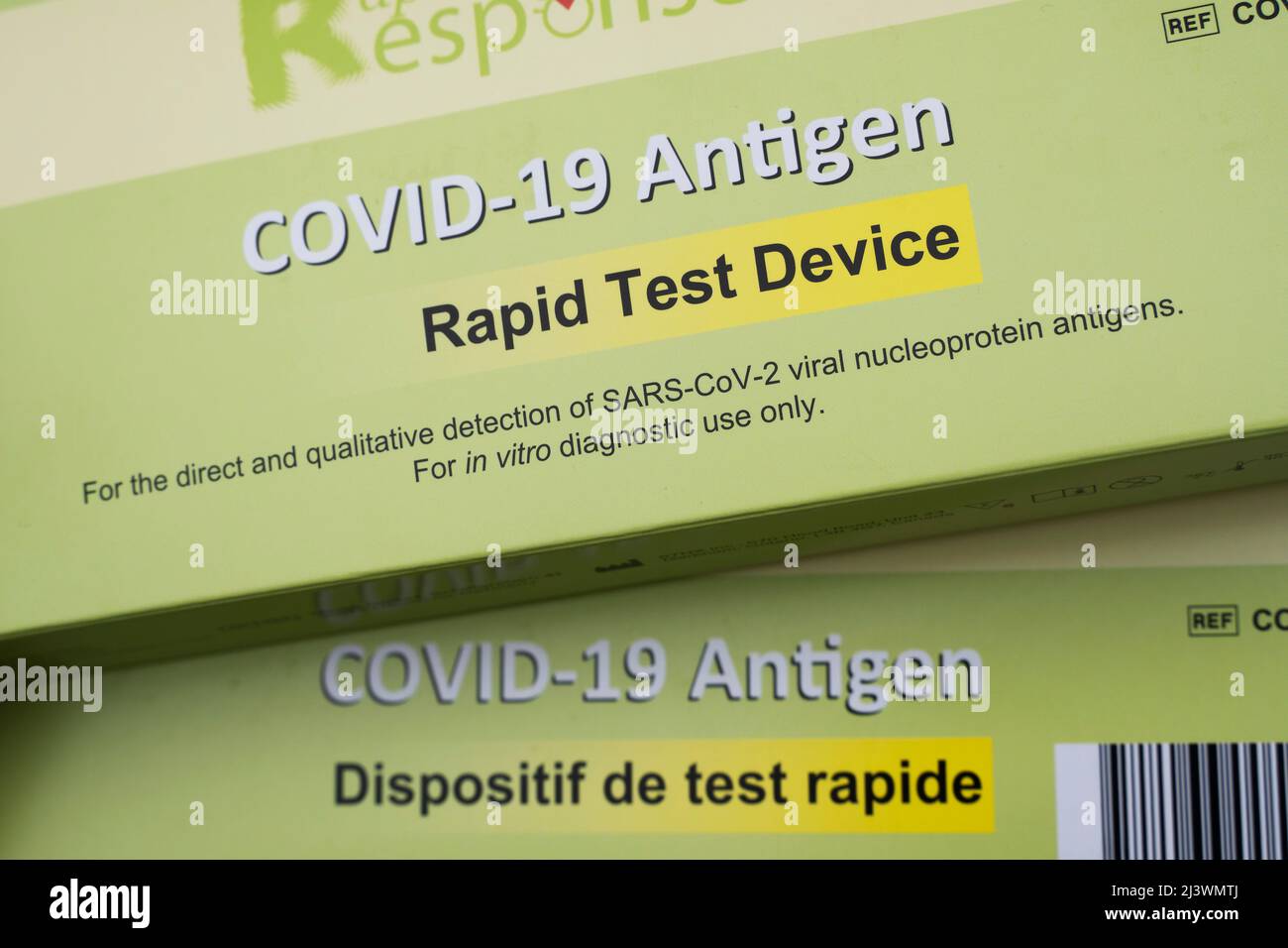 COVID-19 Test Kit Stock Photo