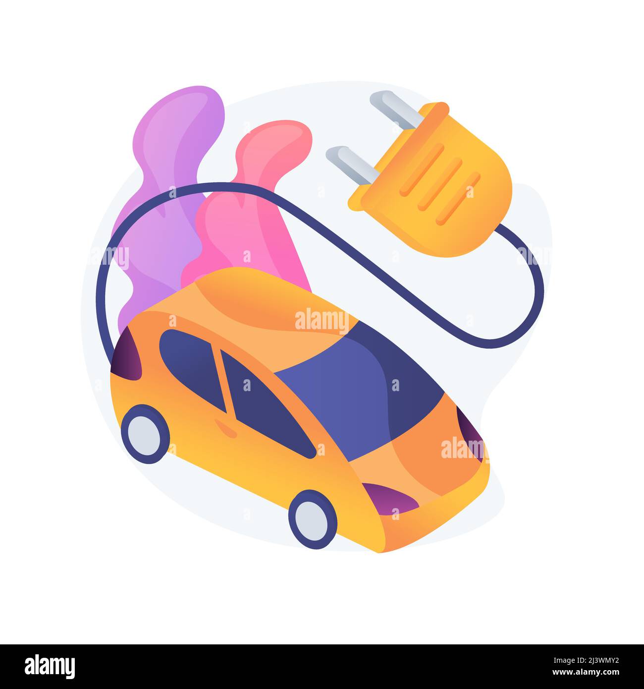 Electric vehicle use abstract concept vector illustration. Zero