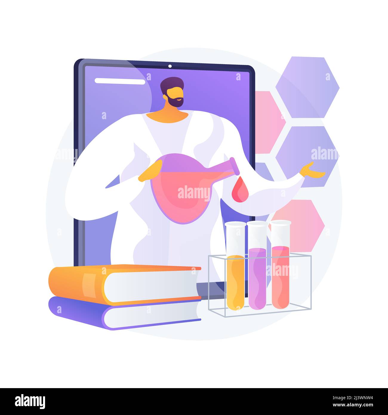 Online Science tutoring abstract concept vector illustration. Personalised learning, online educational platform, homeschooling in covid-2019 quaranti Stock Vector