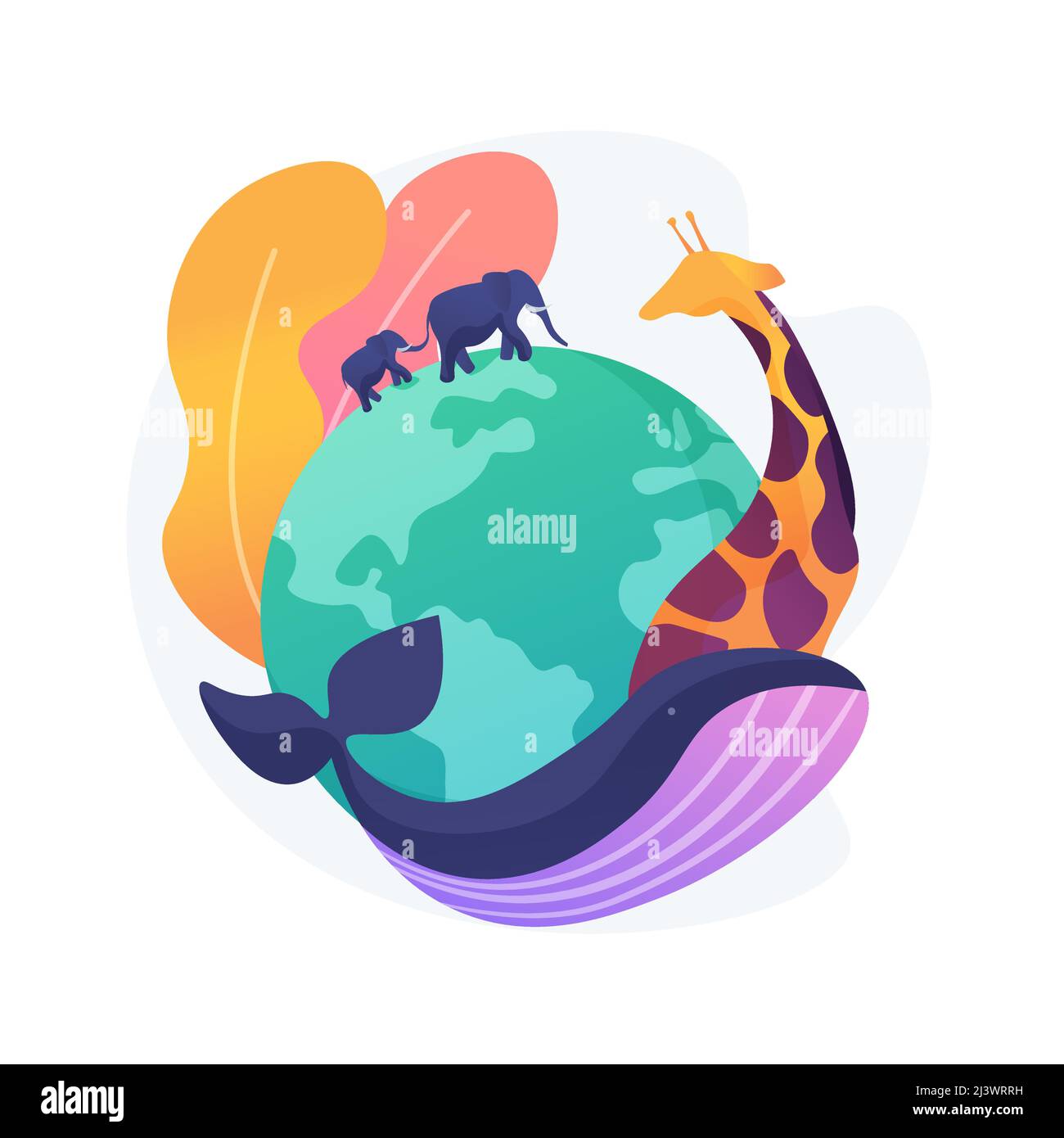 Wild animals protection abstract concept vector illustration. Wildlife