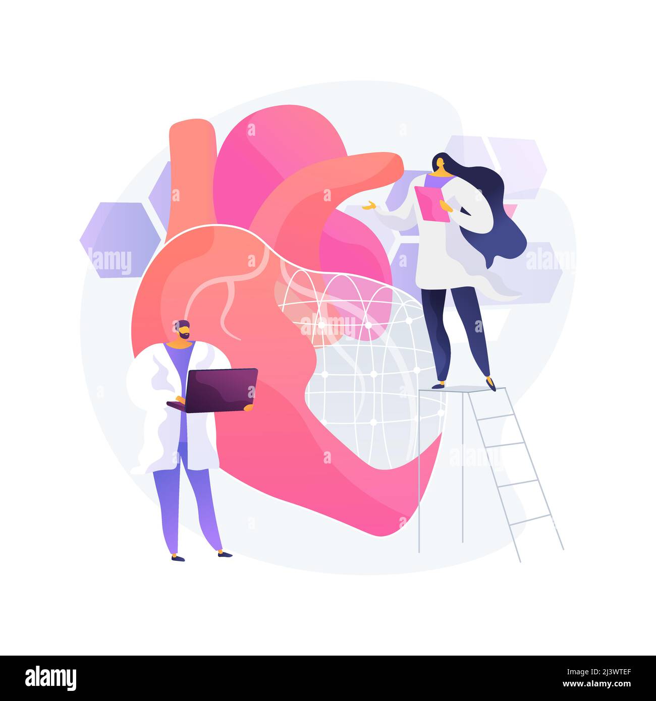 AI use in healthcare abstract concept vector illustration. AI in