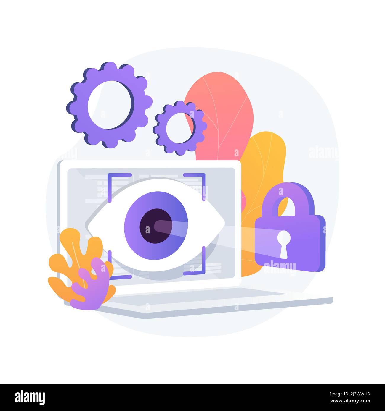 Eye tracking technology abstract concept vector illustration. Eye