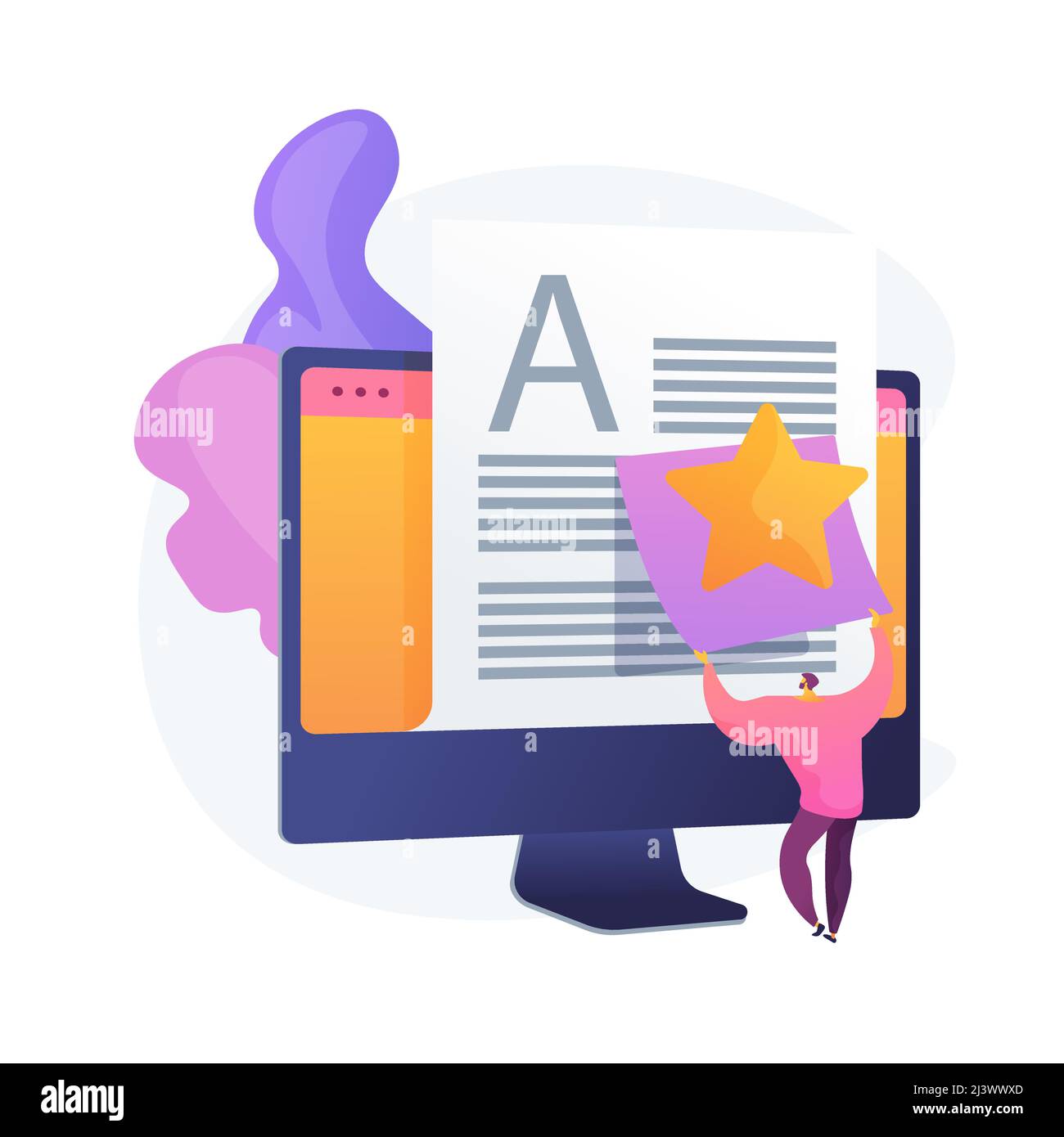 Article evaluation, editing. Internet blogging, content management, search engine optimization. SEO marketing, copywriting idea design element. Vector Stock Vector
